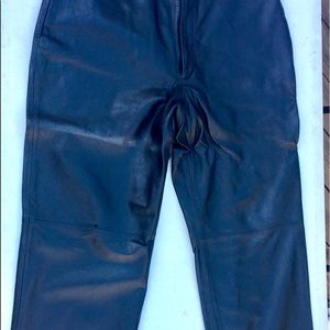Alfani Black Leather pants 36W 30L